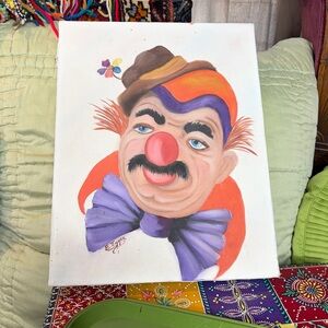 Mustache Clown Painting